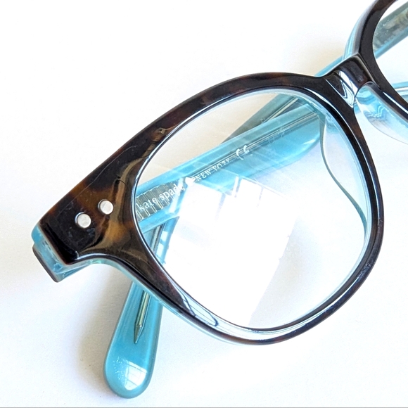 Kate Spade Eyeglasses Frames Readers ๐ Marbled Brown & Light blue Glasses - Picture 3 of 16